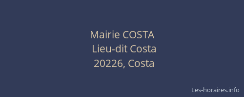 Mairie COSTA