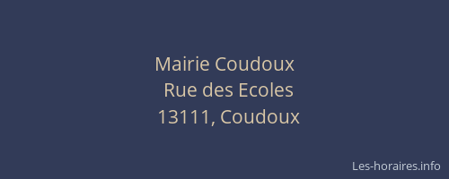 Mairie Coudoux