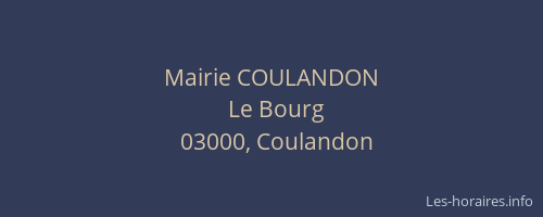 Mairie COULANDON