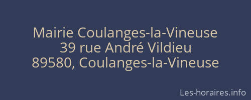 Mairie Coulanges-la-Vineuse