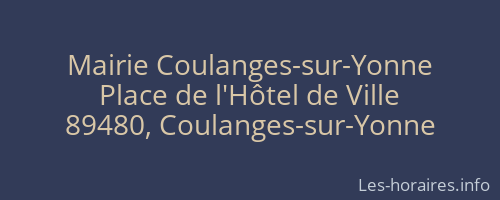 Mairie Coulanges-sur-Yonne