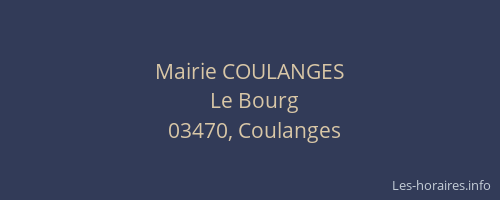 Mairie COULANGES
