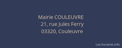 Mairie COULEUVRE