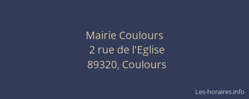 Mairie Coulours