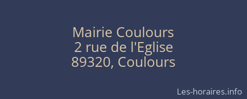 Mairie Coulours