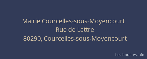 Mairie Courcelles-sous-Moyencourt