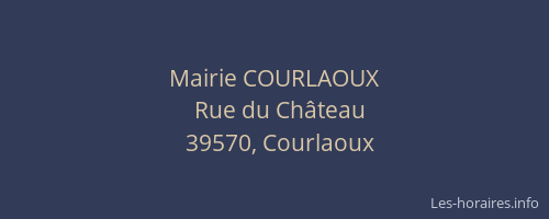 Mairie COURLAOUX