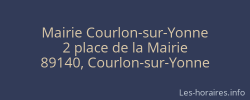 Mairie Courlon-sur-Yonne