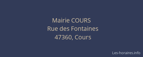 Mairie COURS