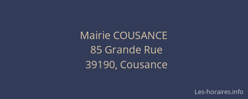 Mairie COUSANCE