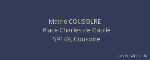 Mairie COUSOLRE