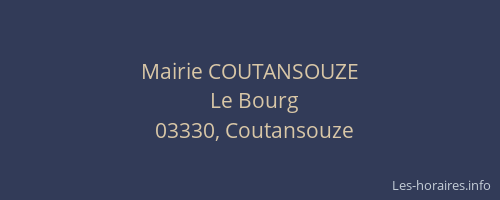 Mairie COUTANSOUZE