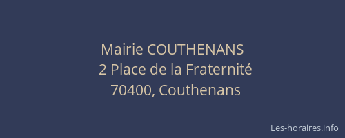 Mairie COUTHENANS