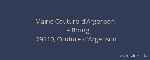 Mairie Couture-d'Argenson