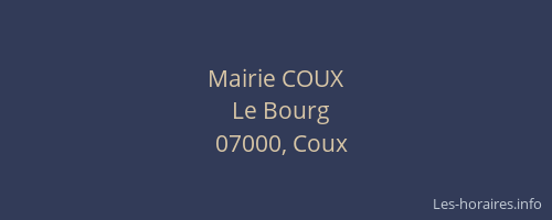 Mairie COUX