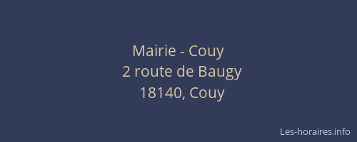 Mairie - Couy
