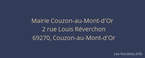 Mairie Couzon-au-Mont-d'Or