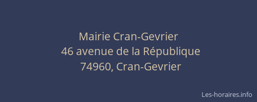 Mairie Cran-Gevrier