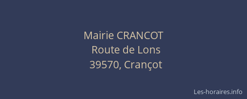 Mairie CRANCOT