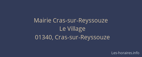 Mairie Cras-sur-Reyssouze