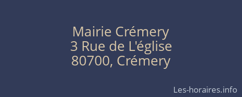 Mairie Crémery
