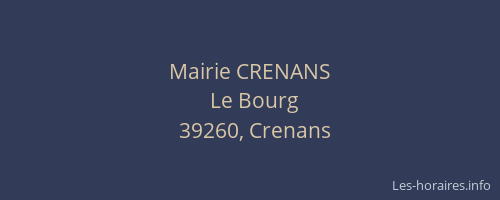Mairie CRENANS