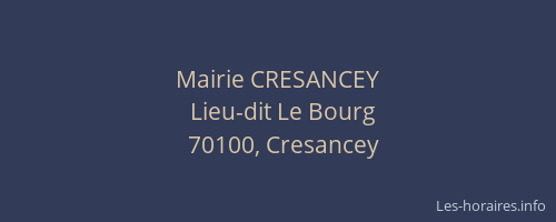 Mairie CRESANCEY
