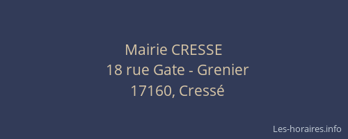 Mairie CRESSE