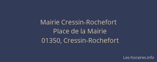 Mairie Cressin-Rochefort