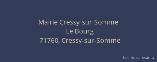 Mairie Cressy-sur-Somme