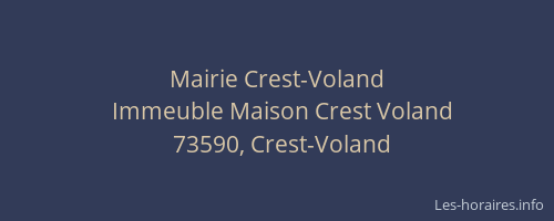 Mairie Crest-Voland