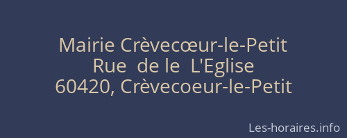 Mairie Crèvecœur-le-Petit