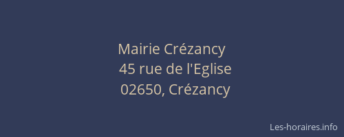 Mairie Crézancy