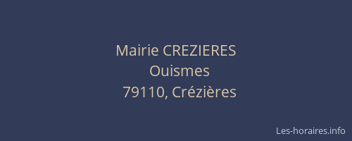 Mairie CREZIERES