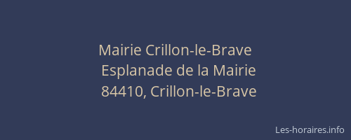 Mairie Crillon-le-Brave