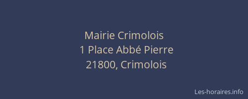 Mairie Crimolois