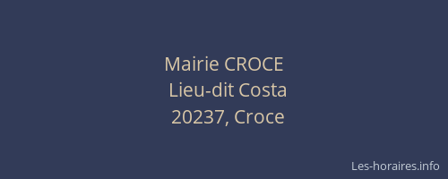 Mairie CROCE