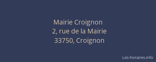Mairie Croignon