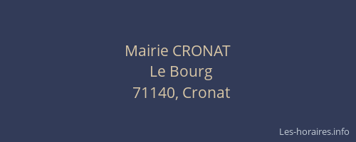 Mairie CRONAT