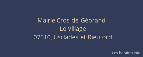 Mairie Cros-de-Géorand