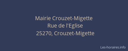 Mairie Crouzet-Migette
