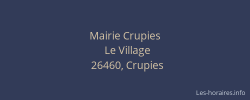 Mairie Crupies