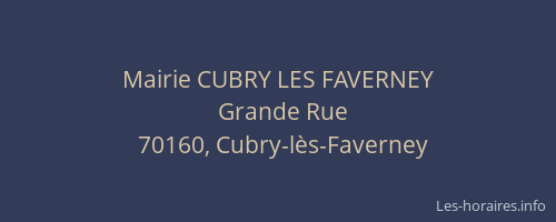 Mairie CUBRY LES FAVERNEY