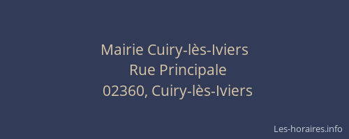 Mairie Cuiry-lès-Iviers