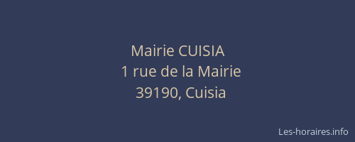 Mairie CUISIA
