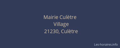 Mairie Culètre