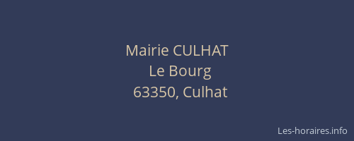 Mairie CULHAT