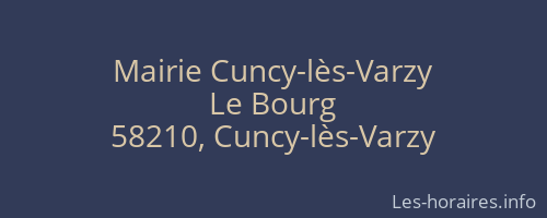 Mairie Cuncy-lès-Varzy