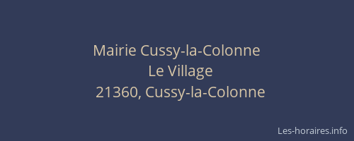 Mairie Cussy-la-Colonne
