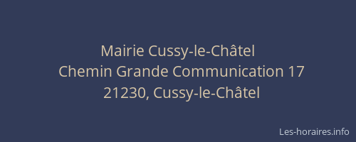 Mairie Cussy-le-Ch&acirc;tel